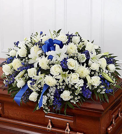 Casket Spray - Blue and White