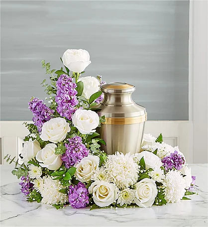 Lavender and White Urn Wrap