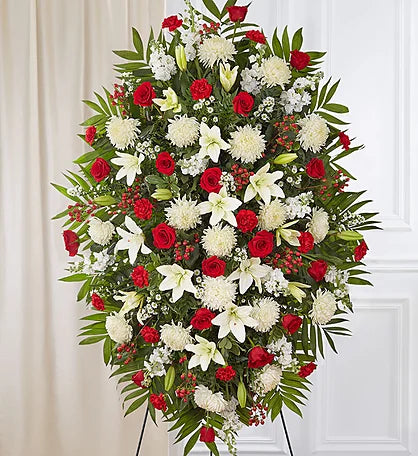 Red and White Standing Spray