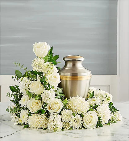 Urn Floral Wrap - White