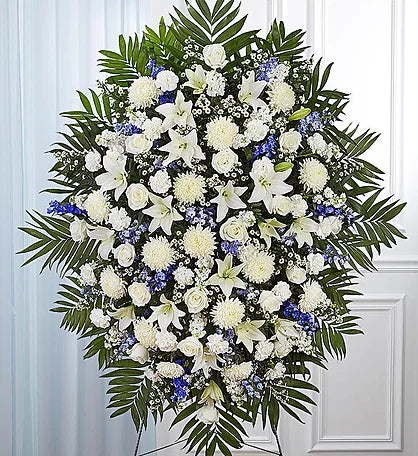 White and Blue Standing Spray