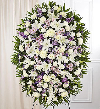 White and Lavender Standing Spray